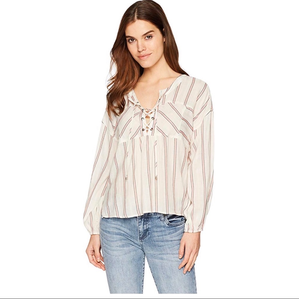 Anthropologie Splended Lace up Top